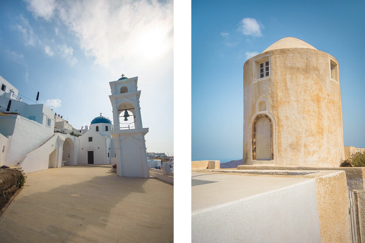 beautiful buildings in santorini hike fira to oia