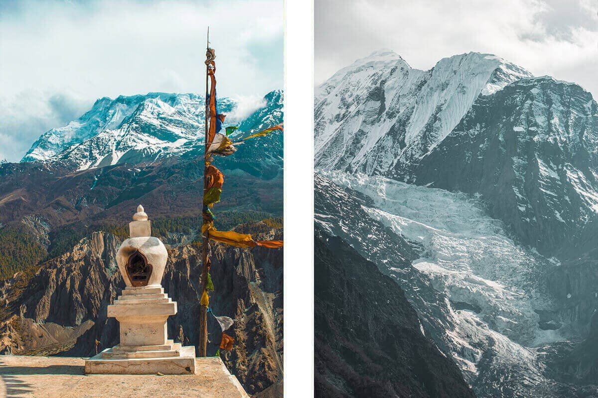 views manang rest day on the annapurna circuit in nepal