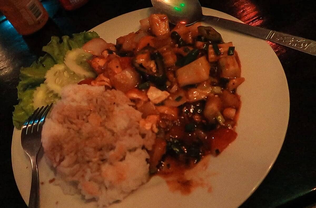 sweet and sour tofu from bamboo tree where to eat dinner in vang vieng