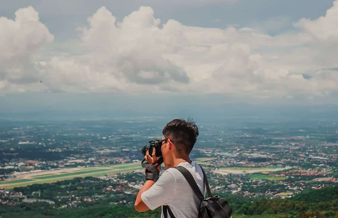 viewpoint over the city while backpacking chiang mai