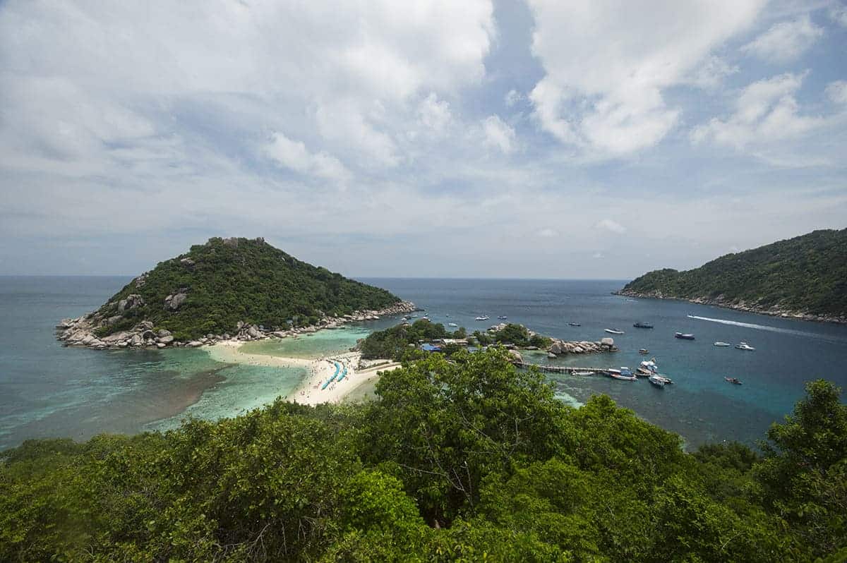 Koh Phangan To Koh Tao: The Cheapest & Fastest Way To Travel 15 standing on top of the view point at koh nang yuan