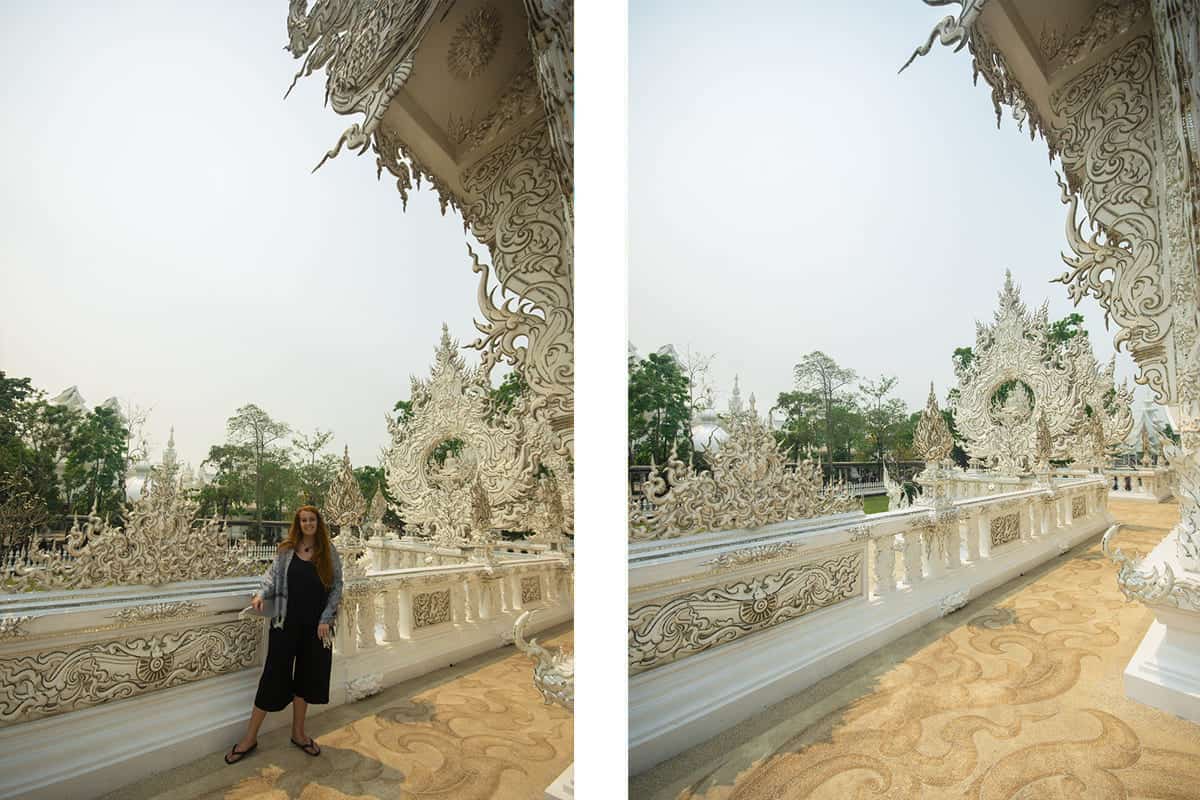 checking out the finer details at the white temple