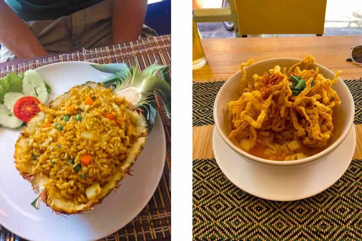 a taste from heaven chiang mai fried rice pineapple and khao soi