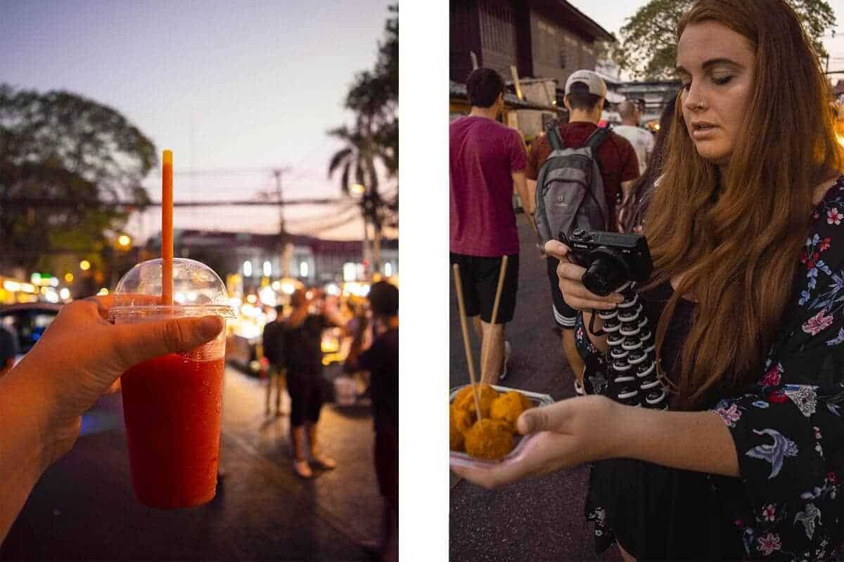 fried cheese balls and smoothie cheap eats in chiang mai