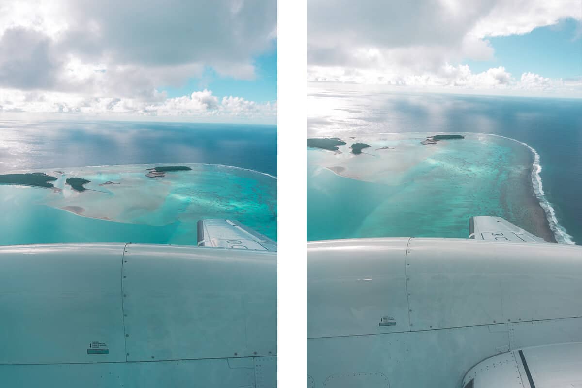 Aitutaki Day Tour From Rarotonga: Air Rarotonga Review 24 view from plane landing in aitutaki