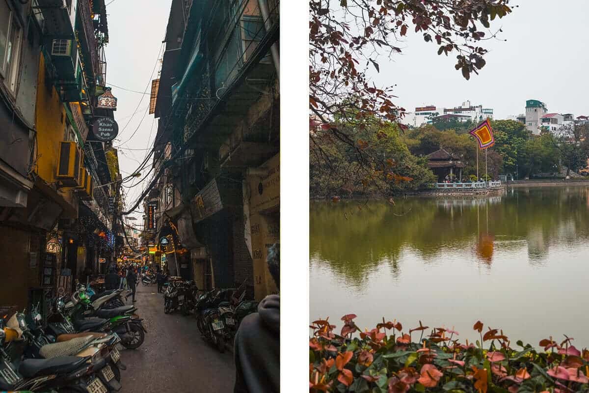 exploring the streets and lakeside in hanoi