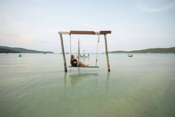 relaxing on koh rong samloem while on the 2 weeks in cambodia itinerary