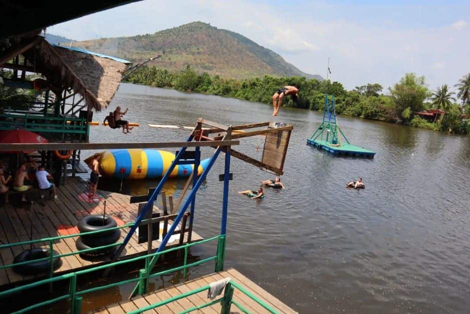 the waterpark at arcadia one of the best hostels in kampot