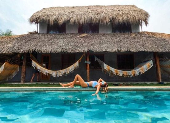 enjoying pool life at the best hostels in el paredon