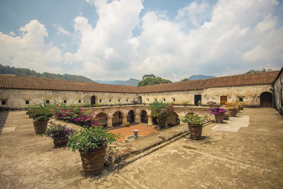 the beautiful courtyard inside of convento capuchinas