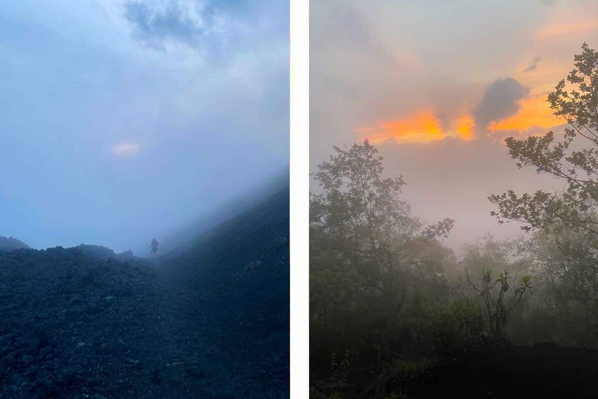 the cloudy views while on our pacaya volcano hike