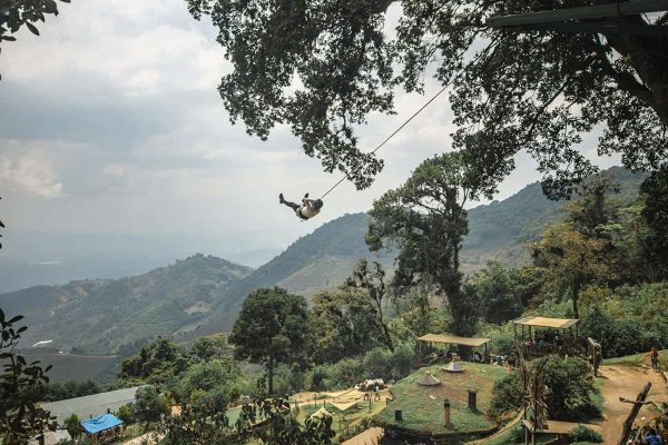 visiting hobbitenango from antigua in guatemala