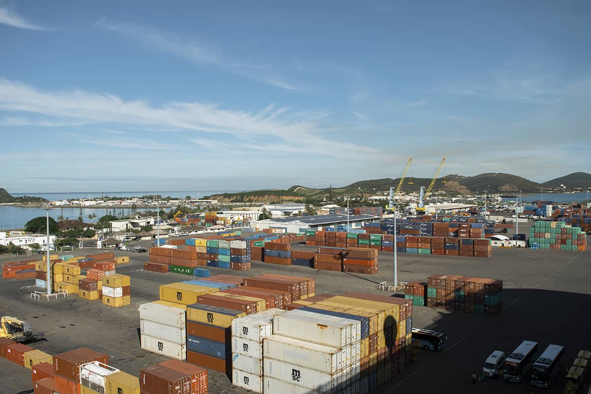 Cruise Port Noumea: What To Know And Best Things To Do 13 looking for the ship over the container yard while at port, spot the shuttles at the right hand corner which will take you from the ship to the entry