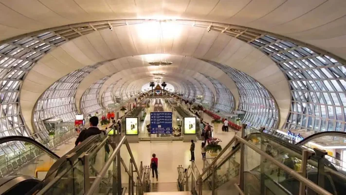 inside the airport khao san road to suvarnabhumi airport bangkok thailand