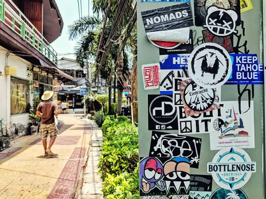walking around tonsai village in koh phi phi