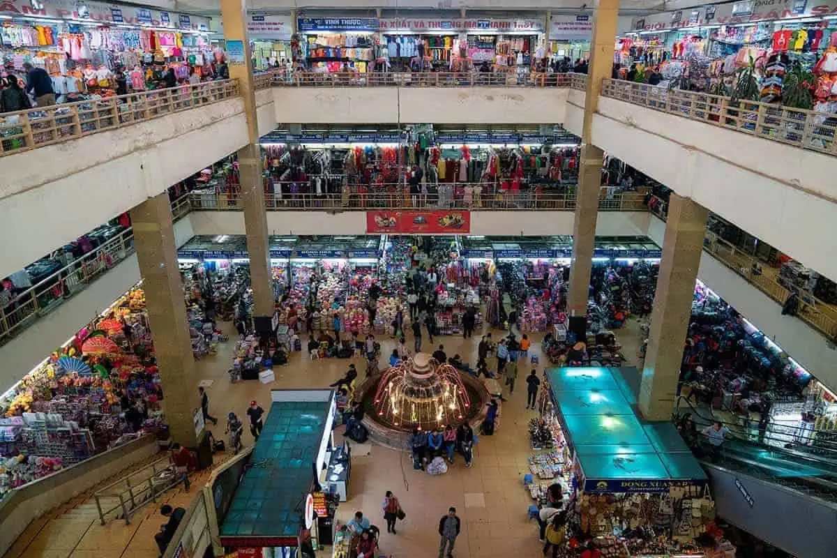 a busy mall in hanoi vietnam