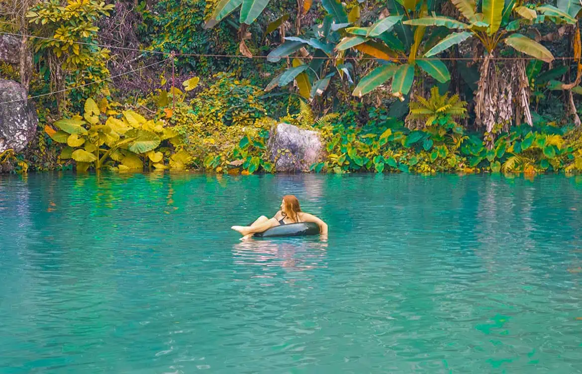 enjoying blue lagoon 3 in vang vieng