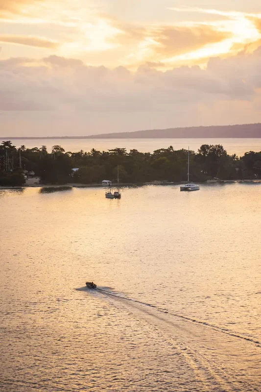 Vila Vanuatu Cruise Port: What To Know And Best Things To Do 8 a beautiful sunset while departing vila vanuatu cruise port