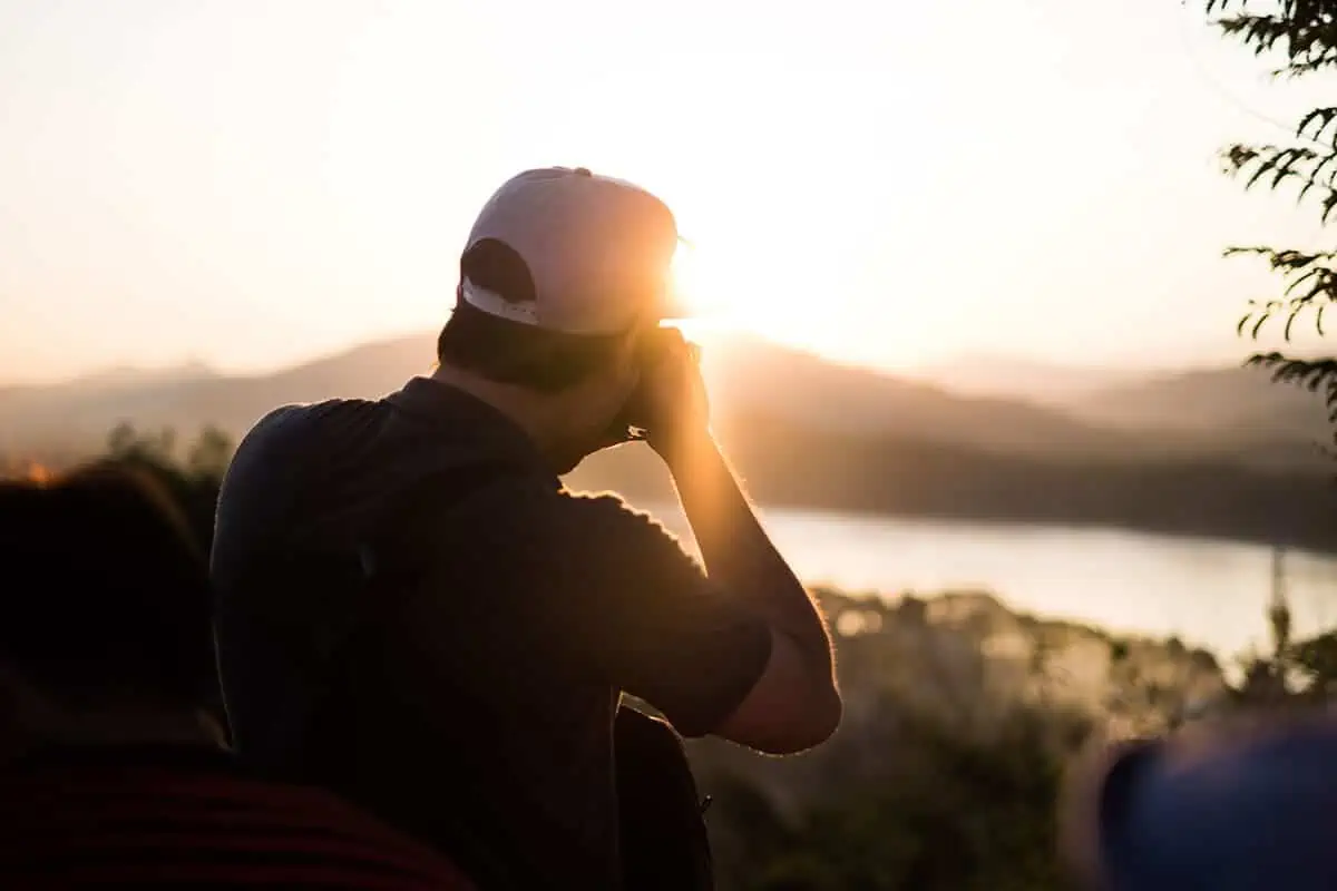 sunset ontop of mount phousi