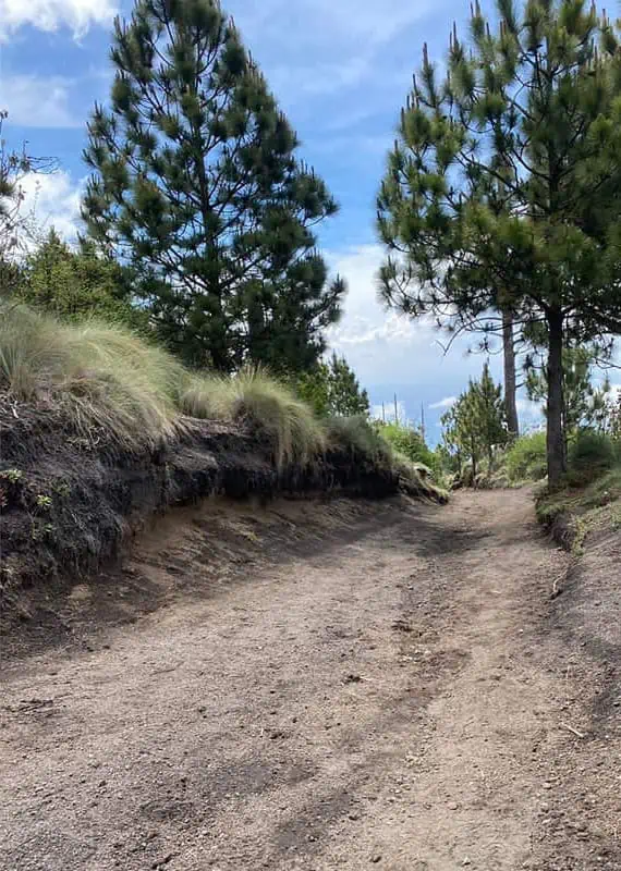 Acatenango Volcano Hike Difficulty: My Honest Experience 35 the road section of the acatenango volcano hike, this part is super steep and slippery thanks to lots of loose dirt