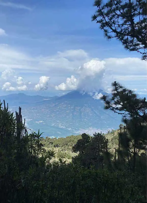 Acatenango Volcano Hike Difficulty: My Honest Experience 24 epic views furing the guatemala flats section of the acatenango volcano hike over to volcan de agua and the town of antigua