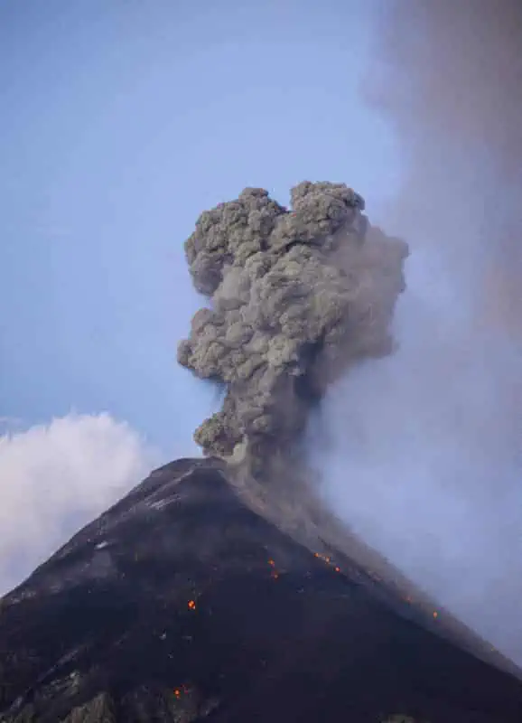 Acatenango Volcano Hike Difficulty: My Honest Experience 38 watching sunrise over volcan fuego while it erupts