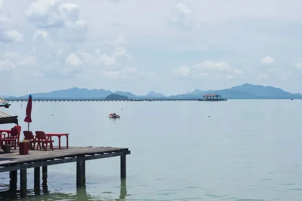 looking out to the pier phuket to koh lanta