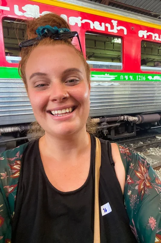 2 Days in Bangkok Itinerary For First-Time Visitors 54 Tasha Amy at the Maeklong Railway Market in Bangkok