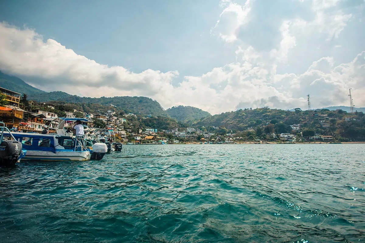 the busy shoreline around San Pedro la Laguna