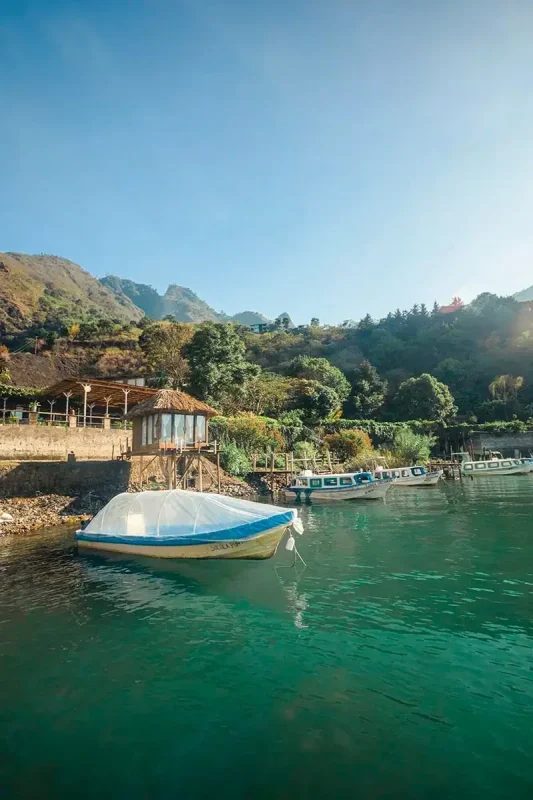 looking over the Lake Atitlan to Free Cerveza Hostel