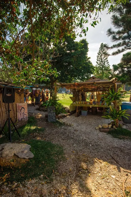 A local market set up under the trees in Lifou.