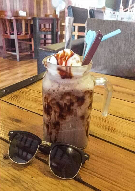 Best Restaurants In Pokhara: Cafes, Cheap Eats & Local Food 22 ice chocolate topped with ice cream at the White Rabbit in Pokhara