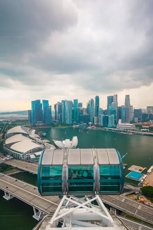 The Perfect 3 Days In Singapore Itinerary For First-Time Visitors 55 Looking over the Singapore Bayfront from inside the Singapore Flyer