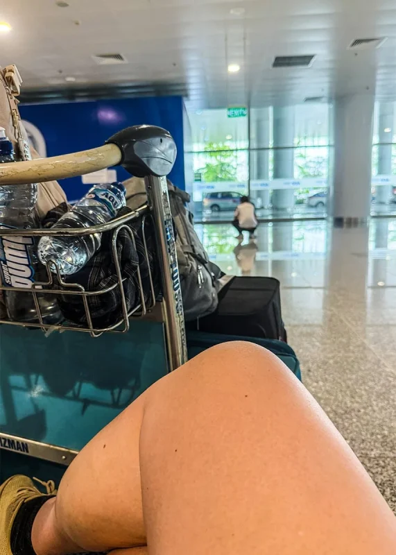 Hanoi Airport To Ha Giang: How To Get There 55 Waiting with luggage inside Hanoi Noi Bai International Airport