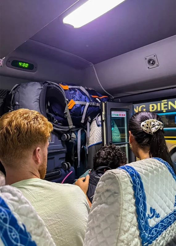 Hanoi Airport To Ha Giang: How To Get There 62 Travelers packed into the hotel transfer van after arriving in Ha Giang