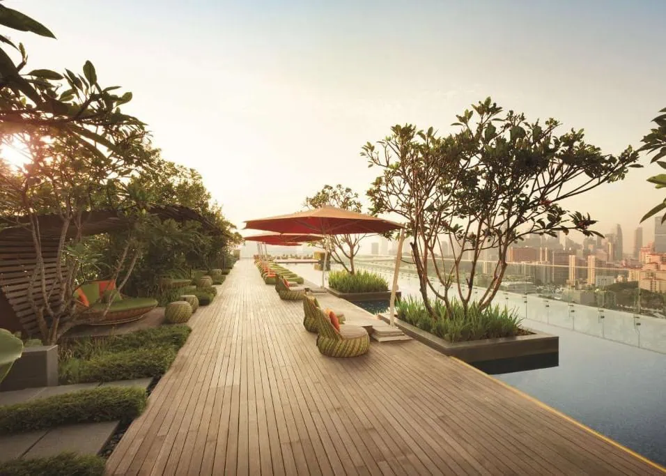 Where To Stay In Singapore: The 6 Best Areas & Hotels 47 Rooftop infinity pool and garden terrace at JEN Singapore Orchardgateway overlooking the city.