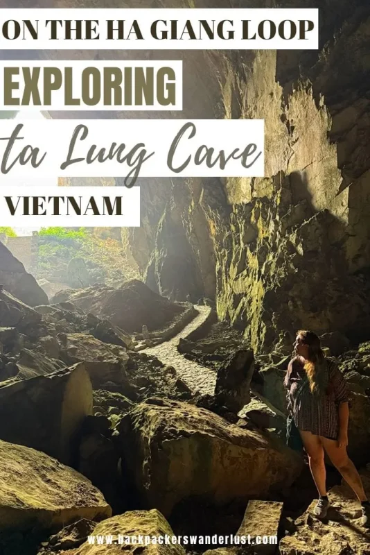 With no lighting, slippery paths and a huge Buddha statue deep inside, Ta Lung Cave feels completely different from the busier stops on the Ha Giang Loop. It’s rough, slightly sketchy and definitely not somewhere you’ll want to explore alone.